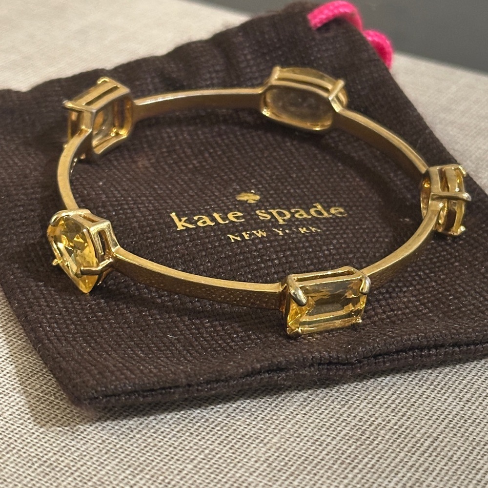 Kate Spade Gold Bangle with Yellow Accents